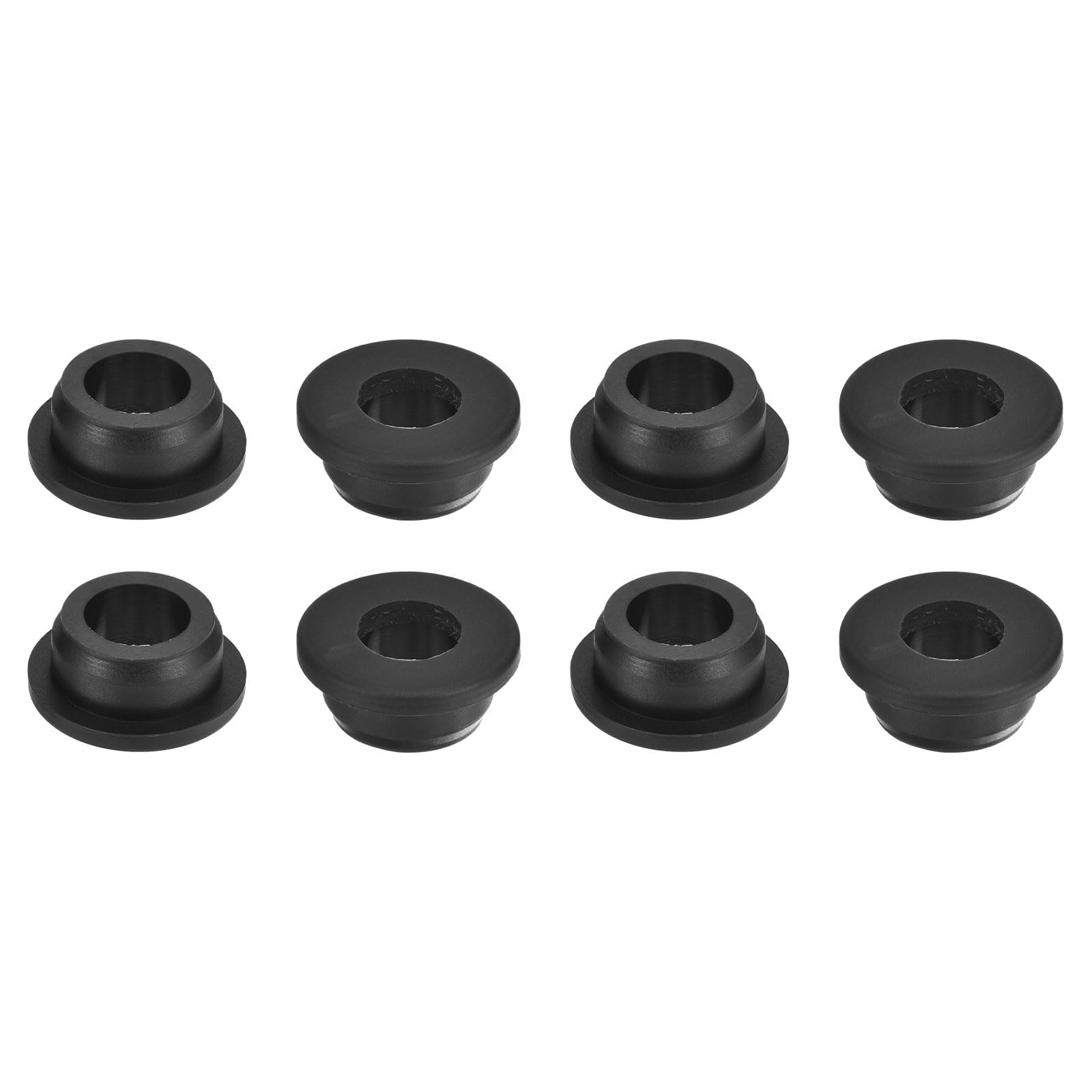 Unifizz 8Pcs Rubber Grommet 1"(25mm) Drill Hole, 5/8"(16mm) ID Hole Top Hat Grommet Black Silicone Hole Plug Gasket for Automotive, Machinery and Wiring Applications