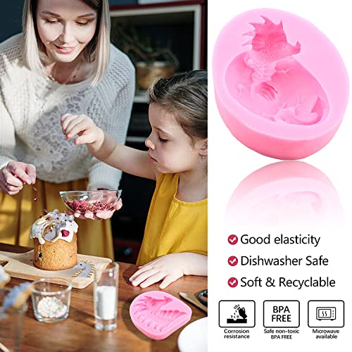 Mujiang Dragon Silicone Fondant Molds For Chocolate Candy Sugar Gumpaste Cake Decorating Set Of 3 #TOP4