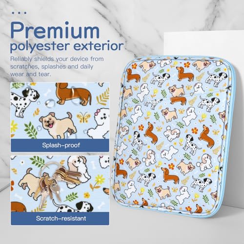 Image of Dadanism 9-11 inch Tablet Sleeve Bag Carrying Case for iPad (A16) 11th Gen 11 inch, iPad 10th Gen 10.9 inch Air 5 /4, iPad Air M4 /Pro 11 inch, iPad 9 /8 /7th, Galaxy Tab A11+ Plus 11 inch, Remarkable 2 10.3 inch, Blue+Dog