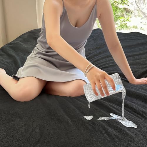 NSNLGSGC wasserdichte Decke 229x218cm Liebesdecke für Paare Verliebte Erwachsene und Kinder wasserdichte Decke aus Flanell-Sherpa flüssig bis 1500g Schwarz
