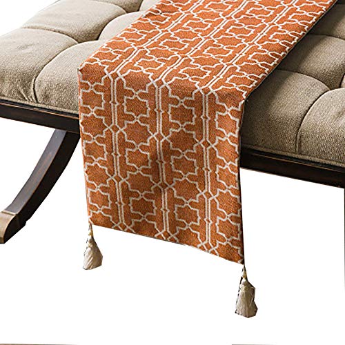 WGE Naranja De Mesa, Al Estilo Americano Mantel, Se Utiliza For Dector Aparador Y Varias Tablas (Color : Style1(Square), Size : 31×200cm)