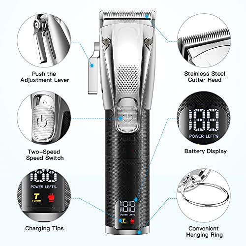 oneisall Dog Clippers Low Noise, 2-Speed Strong Power Dog Grooming Kit Rechargeable Cordless Shavers with Metal Blade… - Image 6