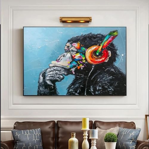 Peinture animale gorille 60 x 80 cm KEBIA pour personnaliser un bureau terne