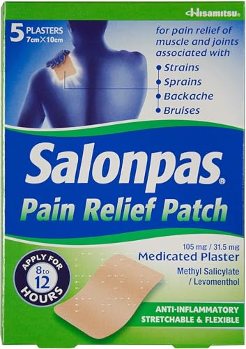 Salonpas Pain Relief Patch - 5 Pack - Medicated Plaster for Joint & Muscle Pain