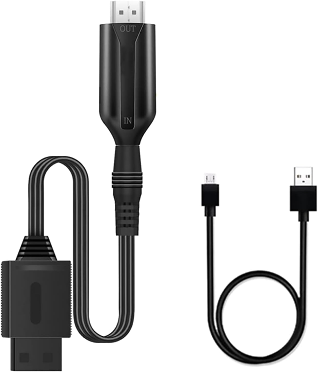ZEZEFUFU Black USB Cable for HDTV Monitor Display Wii to HD Adapter HD 720P/1080P