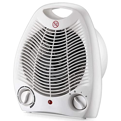HYQW VIIPOO Heizlüfter Energiesparend Leise,Standgerät Heizgerät Schnellheizer Mit Ventilatorfunktion,2000W Thermostat & Stufenlose Regelung,Für Den Innenbereich,Badezimmer,Büro,White Cover