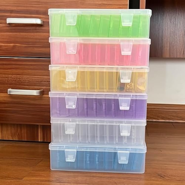 Green Plastic Box Bead Organizer Box-30Pcs Plastic Bead Storage Containers Craft Storage Box with Hinged Lid, 1sheet Labels, Mini Box for Jewelry Making, Diamond Art, Small Parts, Fishing toolbox