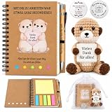 Abschiedsgeschenk Kollegin, Otter Glücksbringer Geschenkset mit Notizbuch