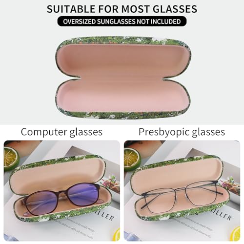 Image of PERFECTSIGHT Hard Shell Eyeglasses Case, PU Leather Protective Glasses Case, Cute Eyeglass Case for Women Men Girls