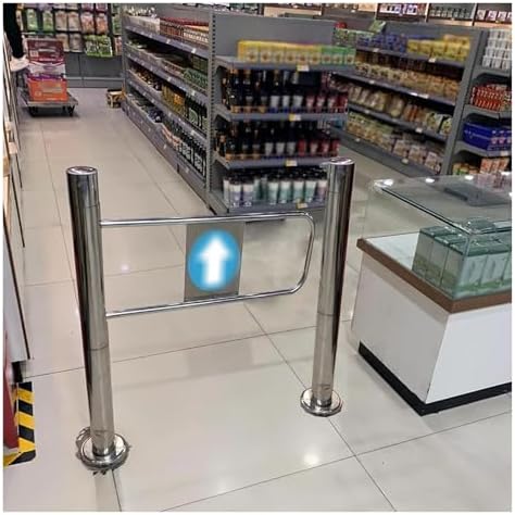 Durable Automatic Swing Gate - One-Way Security Door with Post Mount for Libraries, Retail Stores, Shopping Malls - Enhanced Access Control Solution