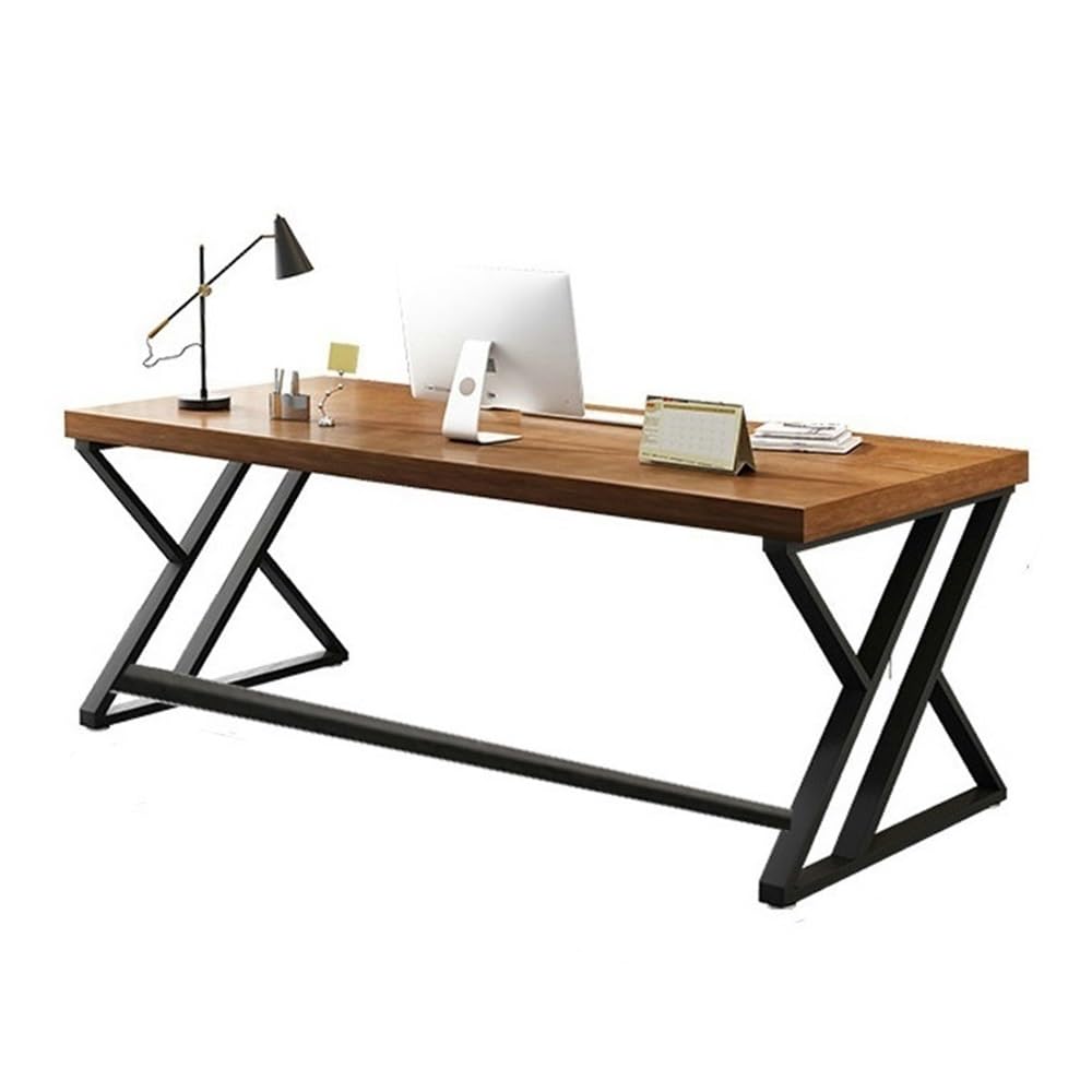 Acrittura Postazione di lavoro da scrivania for PC in legno pino con robusta struttura in metallo(XXL)