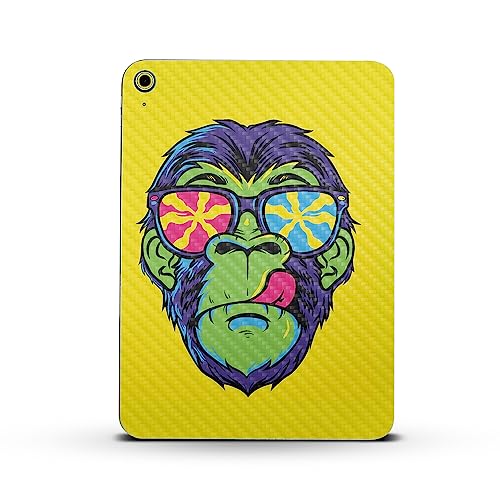 Image of MightySkins Carbon Fiber Skin Compatible with Apple iPad 10.9 inch 10th Gen (2022) Full Wrap Kit - Hypno Chimp | Protective, Durable Textured Carbon Fiber Finish | Easy to Apply | Made in The USA
