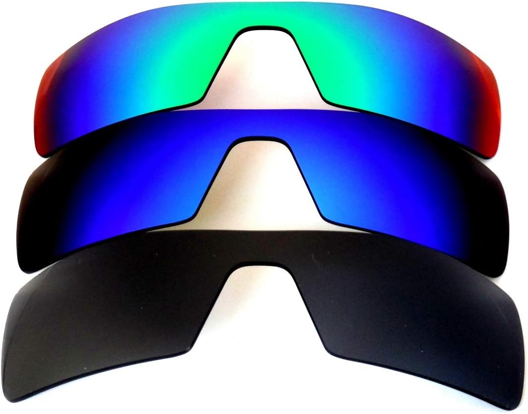 Galaxy Replacement Lenses For Oakley Oil Rig Black&Blue&Green Color Sunglasses 3 Pairs Polarized