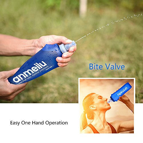 Andoer Garrafa de água de hidratação de 250ml / 500ml TPU para esportes ao ar livre para água