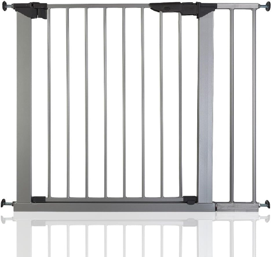 BabyDan Premier True Pressure Fit Baby Safety Stair Gate Silver All Widths (86cm-93.3cm)