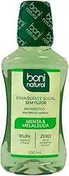 Enxaguante Bucal Natural e Vegano, Sem Flúor, Zero Álcool, Sem Parabenos, Menta e Melaleuca, Boni Natural, Verde, 250ml