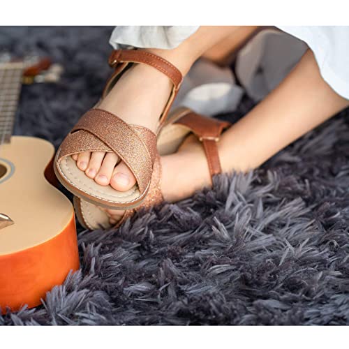 Image of Felix & Flora Toddler Girl Sandals - Flower Girl Dress Shoes Open Toe Little Kid Flats