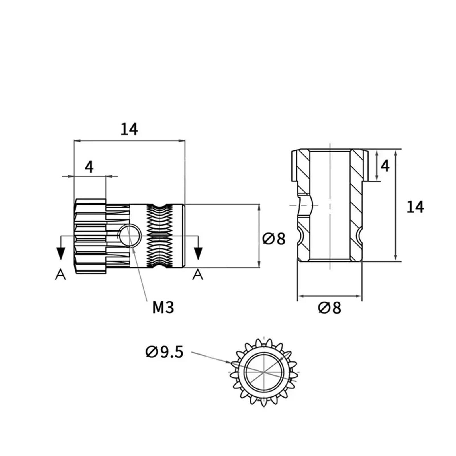Doppelantrieb Extruder Zahnrad Für 3D