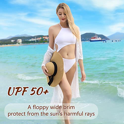 Image of Beach Bags for Women & Sun Hat Set, Beach Hats for Women UPF 50+ Protection for Summer Travel 2026