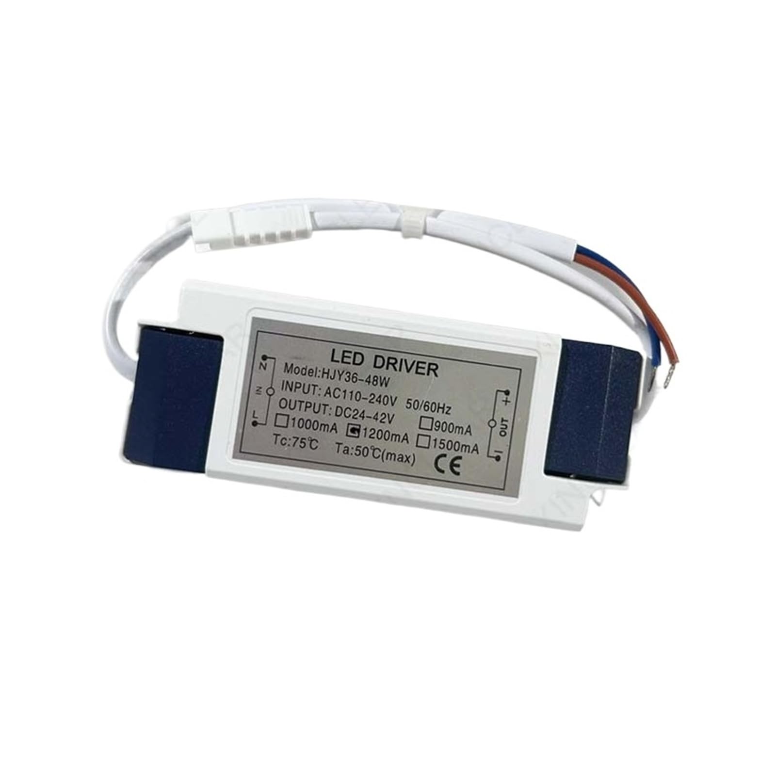 PWANUIGTE LED Driver Transformer 900mA 1200mA 1500mA 36W 40W 45W 48W 50W lamp Power Output DC24-42V External DC Connector(1200mA)