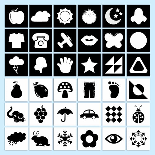 Image of Lefan New Born Baby Essentials: High Contrast Black and White Vision Flash Cards 18 Cards, 36 Pages, Ideal Toys for 6 to 12 Months, for 12-36 Month (Baby Vision Cards 0-3)