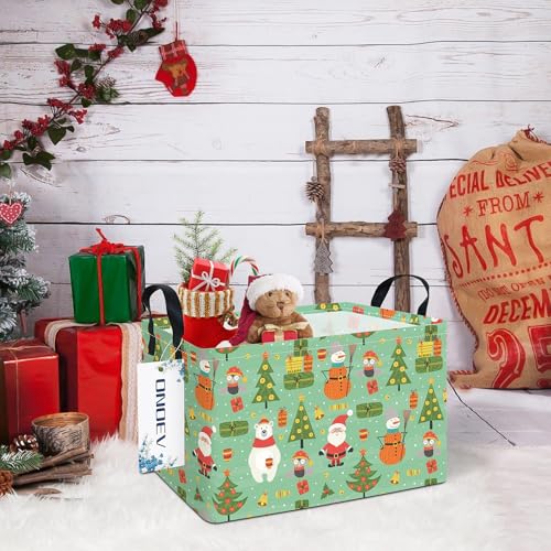 Image of Rectangular Christmas Party Gift Basket Cute Storage Box Organization Bin Room Decoration (Christmas tree)