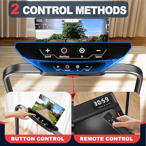 Elektrische Loopband voor Thuis met 7% Helling 4-in-1 Walking Pad Treadmill TW2 2,5pk Motor met Snelheid 12km/u | TW1 2,25 pk Motor Snelheid 6km/u,Led-display, Zonder Installatie (zwart) - Afbeelding 4