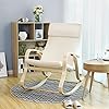 SONGMICS LYY30M LYY30M-Sillón Mecedora, Color Beige, Algodón, 65 x 90 x 98 cm #1