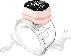 Bomba Tira Leite Materno Elétrica Portátil 24mm – Mãos Livres, Silenciosa, Sem BPA, Confortável e Eficiente para Amamentação (ROSA)