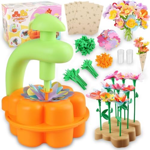 Fabric Flower Bouquets Toys, DIY Crafts Kits for Kids, Build Your Flower Bouquet, Arts and Crafts for 4 5 6 7 8+ Year Old Girls, Preschool Educational Toys Creative Birthday Gifts