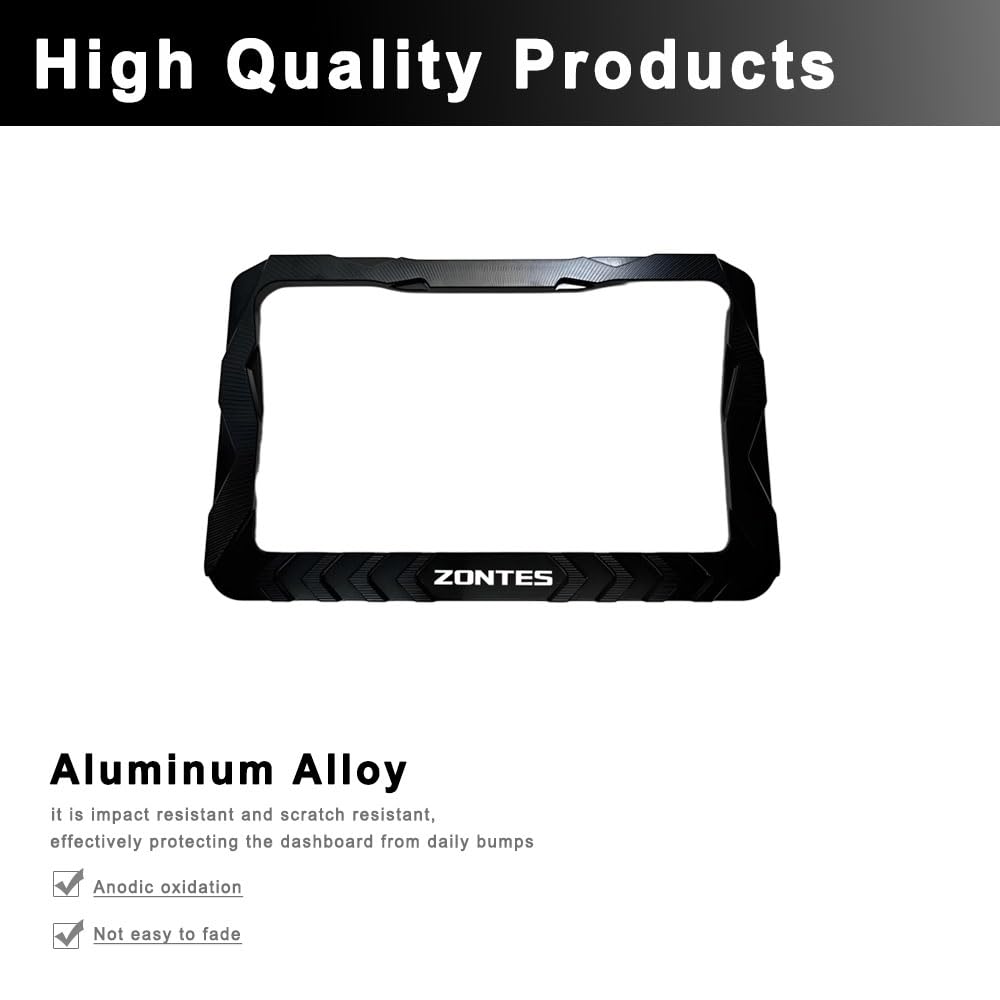 Para ZONTES 368G Protector de pantalla LCD para motocicleta, marco protector de aleación de aluminio (Negro)