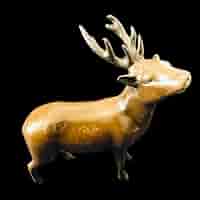 【金属製工芸/骨董品】鹿老人置物　七福神　置物　インテリア　オブジェ　金属製 金属製の鹿の置物 金属製工芸/骨董品】鹿老人置物 七福神 置物