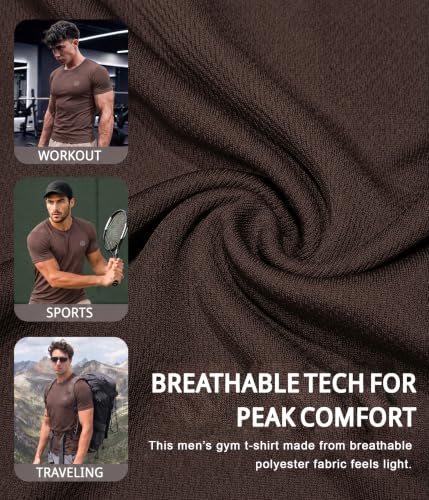 Image of CHKOKKO Gym T Shirts for Men Workout Activewear Solid Quick Dry Sports Tshirt for man Breathable Lightweight Half Sleeve Regular Fit Round Neck Running Boys T Shirt