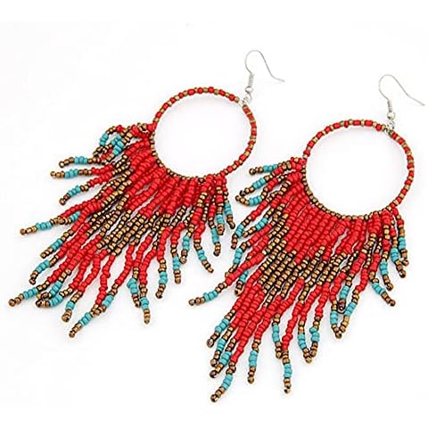 Hai Lan Pendientes largos con borlas y cuentas Cover