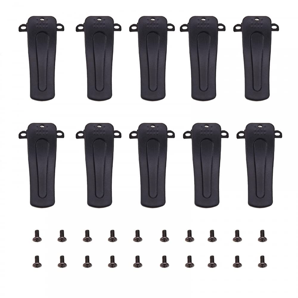 DONGKER Clip Cintura,10 Pezzi Morsetto Cinture in PVC Walkie Talkie Clip W/20 Vite per Radio Bidirezionale