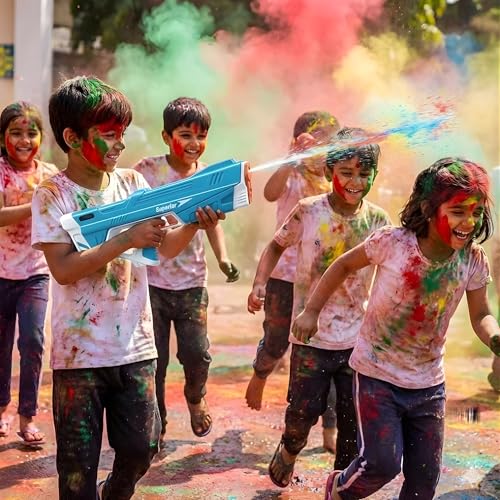 Image of Crackles Electric Water Gun,Auto Suction Powerful Water Guns for Adults & Kids,Squirt Guns 30 Ft Range, Holi Water Gun Pichkari Toys for Kids Ages 6-12 - Multi Color