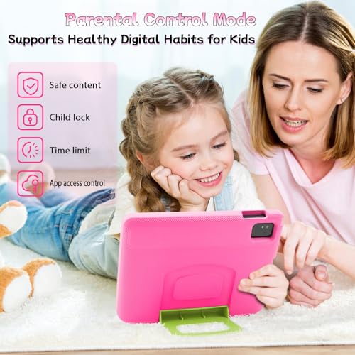 Image of Kids Tablet - 10.1 inch Android 15 Tablet for Kids with 8GB RAM 64GB Storage, WiFi 6, Octa-Core CPU, Parental Control, Pre-Installed Kids Apps, 5000mAh Battery, EVA Case - Tablets for Children Ages 3-15
