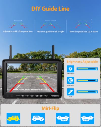 Magnetic Solar Wireless Backup Camera:Plug and Play 7" DVR 1080P Monitor - image 7