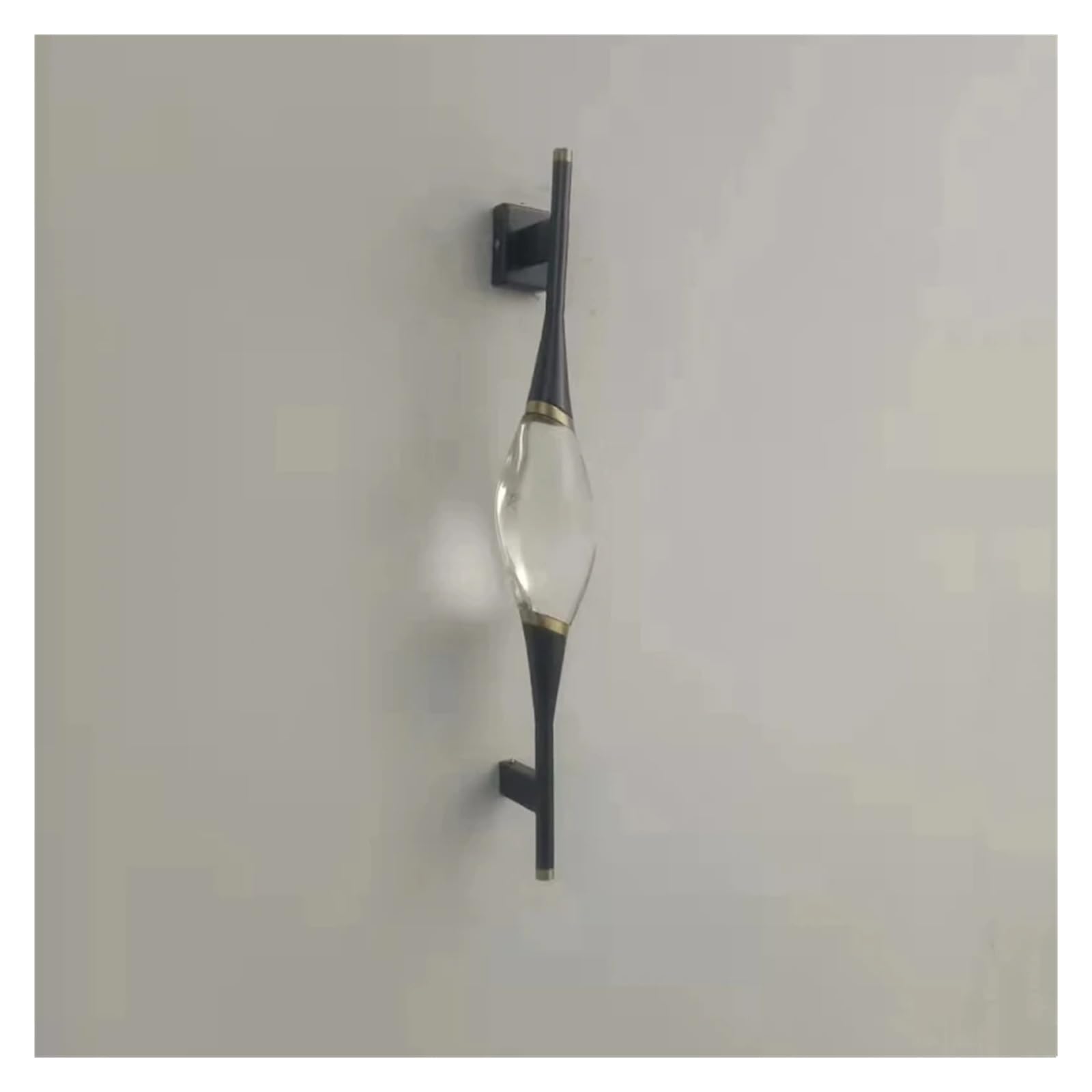 JKJZSALJ Postmodern Crystal Wall Lamp Copper Body Bedside Staircase Table Lamp Brass Foyer Dining Room Wall Lamps,Black-L10Cm,Black-L25cm