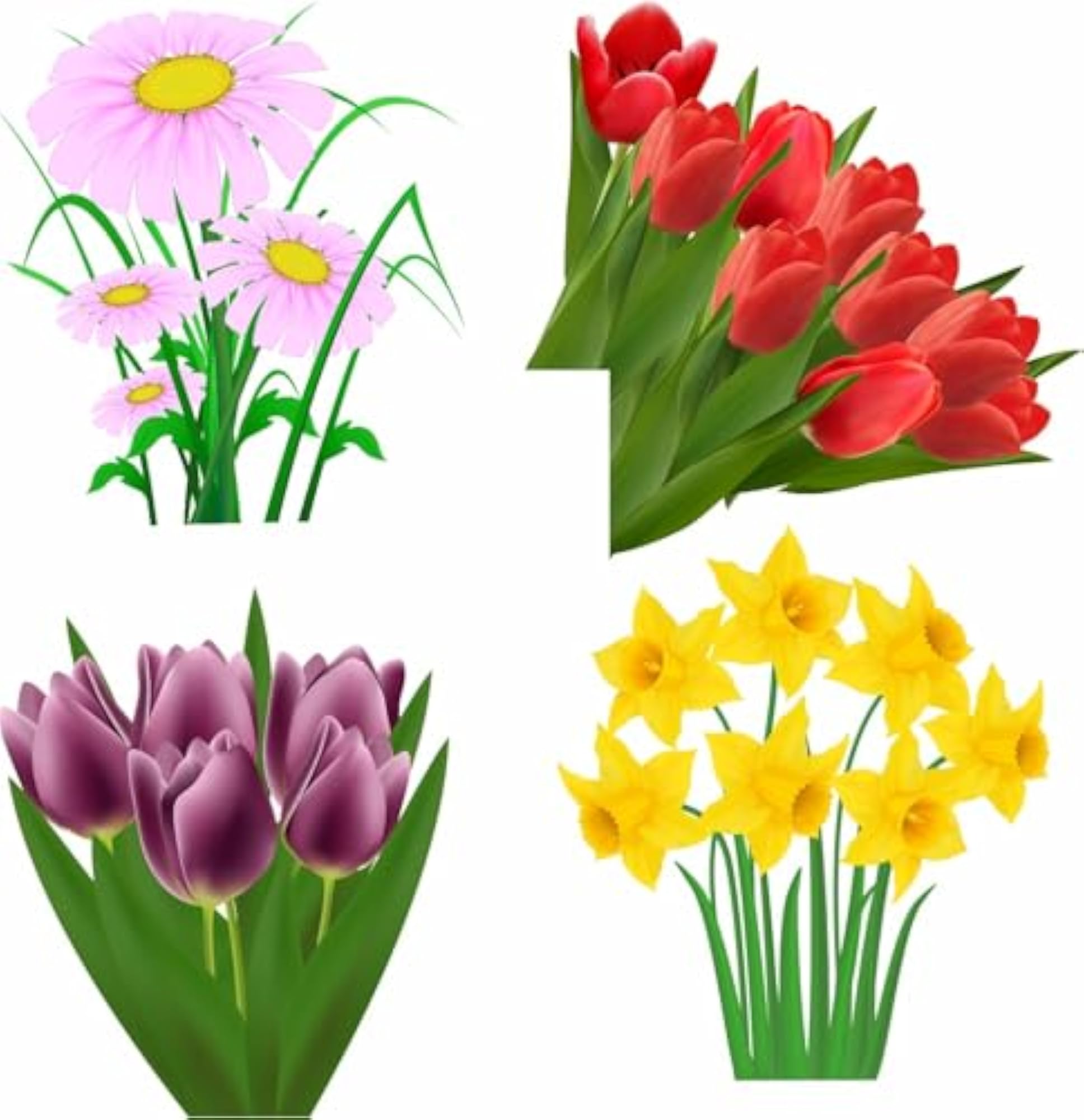 Generic Multicolor Flower Wall Sticker Pack