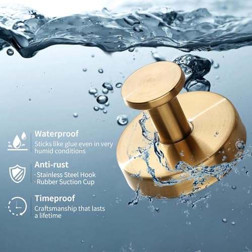 Shower Wall Hooks (2 Packs) Stainless Steel Suction Cup for Bathroom Kitchen Bedroom