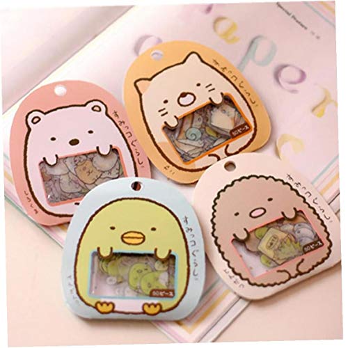 Ayrsjcl 50pcs / Bag Animales De Dibujos Animados Pegatinas De PVC Transparente DIY Planificador Scrapbook Diario Pegatinas Gato Encantador del Oso Etiqueta Engomada Rosa Cover