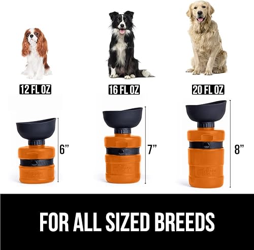 Miniatura 5 de Gorilla Grip Botella de agua portátil para perros sin derrames con cuenco integrado, dispensador de bebidas de silicona de grado alimenticio a