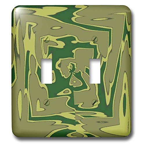 3dRose lsp_40617_2'Verde camuflaje Ejército interruptor de doble palanca,