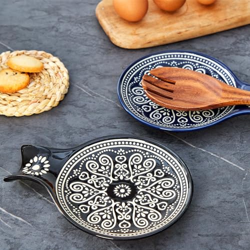 Delpnana SHAOTUO-2021-4-9 Ceramic Spoon Rest, Cooking Spoon Holder For Kitchen Counter/Stove Top/Dining Table Modern Farmhouse Decorative thumb #1