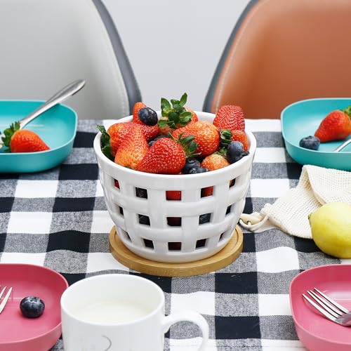 Eniia 0001 Ceramic Berry Basket,Round Fruits Bowl thumb #5