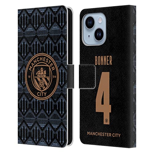 Étui portefeuille iPhone 14 Plus Man City coque cuir Gemma Bonner Away Kit