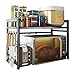 Microwave Shelf Oven Rack Stand 2-poziomowy wysuwany kuchenka mikrofalowa Rack Regulowany mikrofalówka/Toster Półka Heavy Duty Stojak Count Counter Top Organizer z haczykami