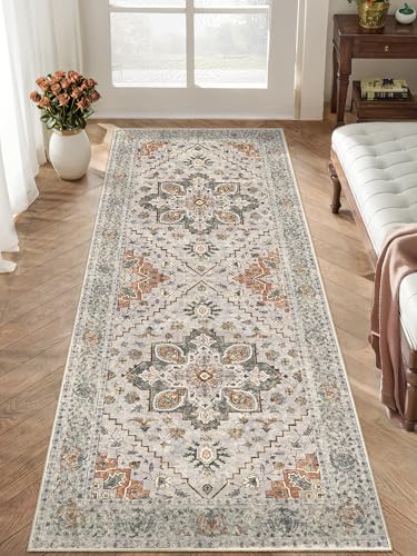 Image of Tangsoo 2x6 Washable Runner Rugs for Hallway, Vintage Non Slip Rug Runners