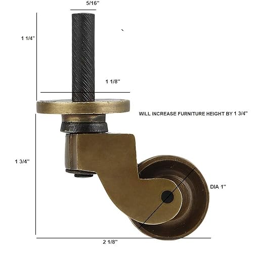 Miniatura 7 de A29 Juego de 4 ruedas resistentes, de latón macizo, seguras para suelos, repuesto para alfombrillas, sillas y mesas, ruedas resistentes de 1